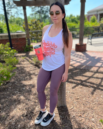 Womens Racer-Back Tank "Peachy Lettered "Logo